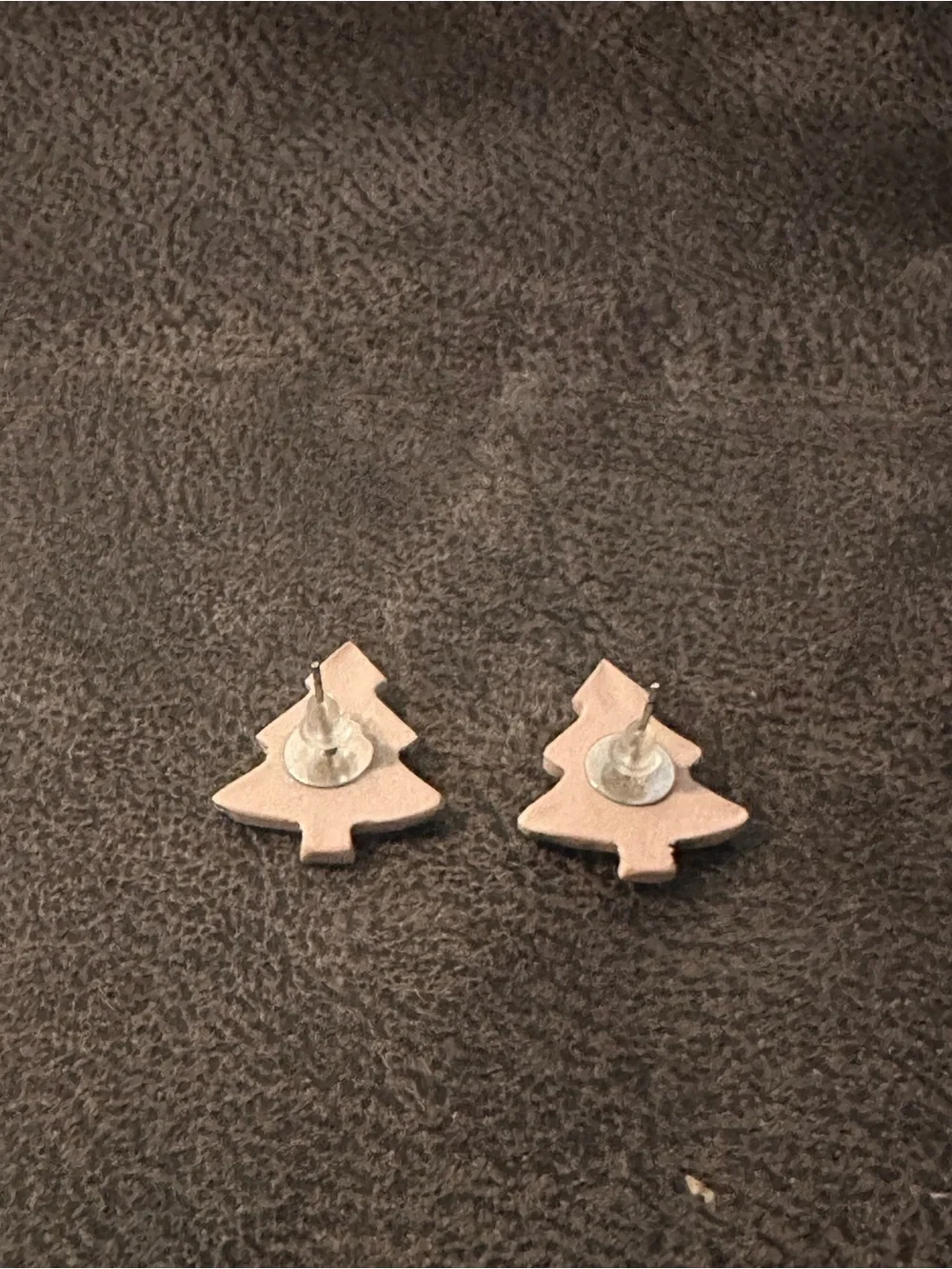 Tree-Shaped Stud Earrings - Black and White